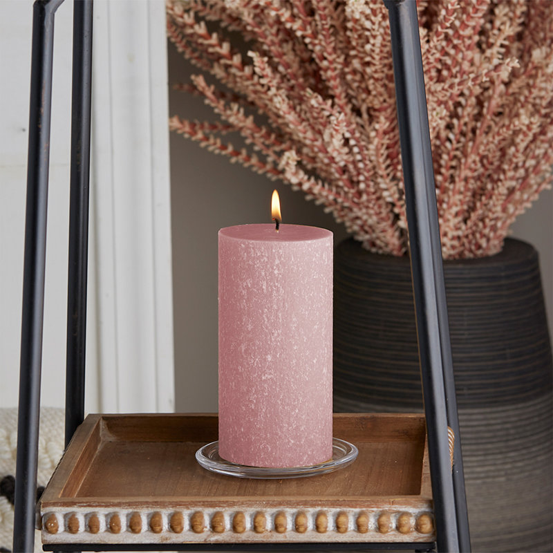 Bougie colonne non parfumée Timberline, H 6 po x l 3 po x P 3 po, Vieux rose