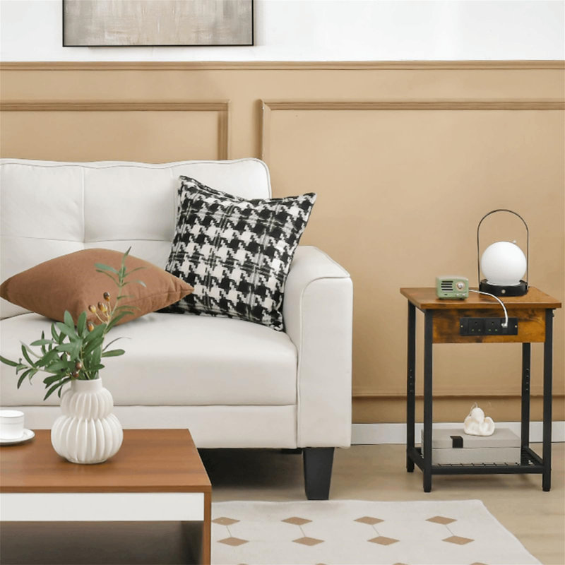 40cm W Metal Bedside Table