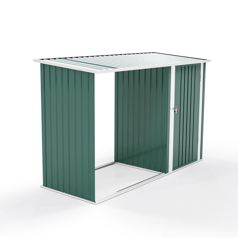 Ami-Lou 8Ft. W X 3 Ft. D Metal Flat Tool Shed, Green