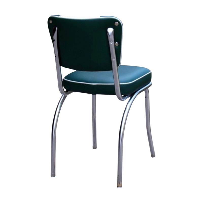 Retro Home Upholstered 'V' Back Dining Chair, Green
