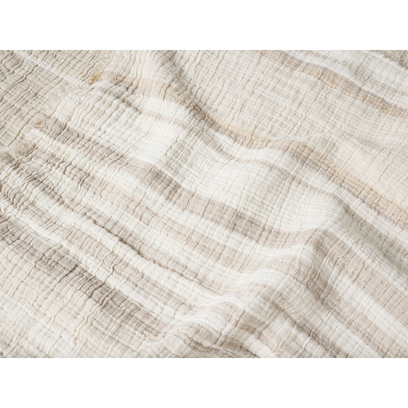 Topanga Organic Matelasse Woven Throw, Terra Stripe