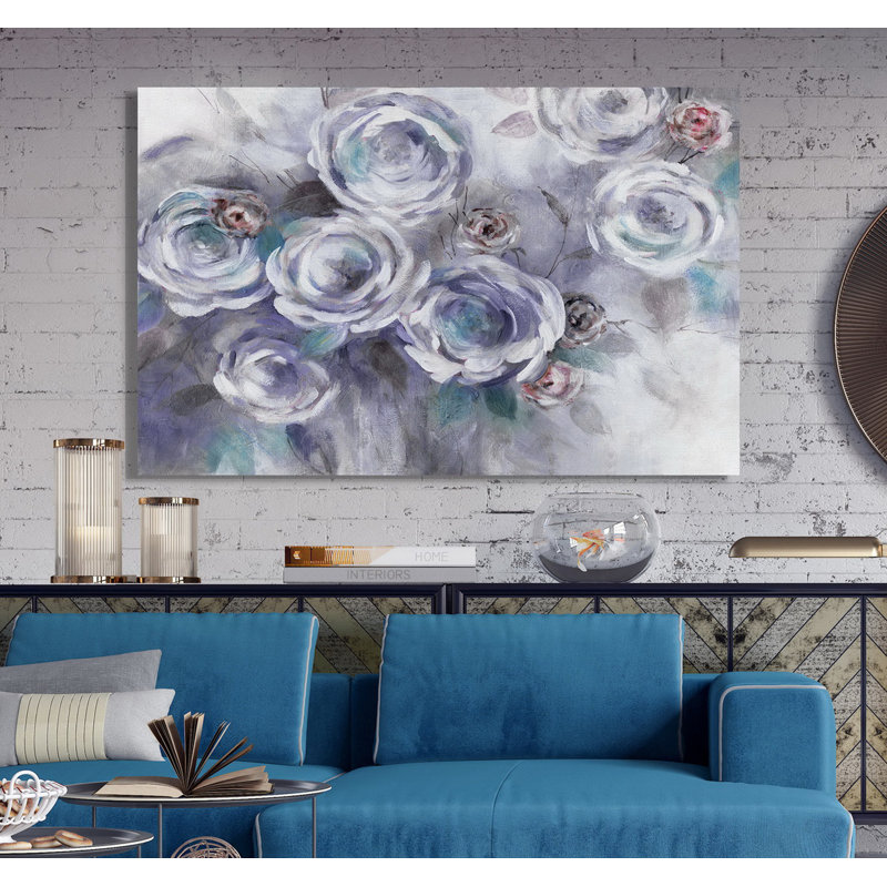 " Iced Flowers ", 32" H x 48" W x 1.5" D, Wrapped Canvas