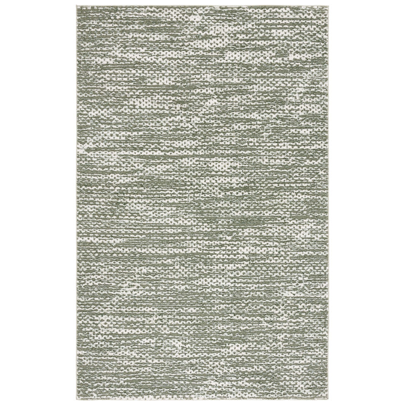 Tapis abstrait tissé à la machine en polyester tissé à la machine Wathen, Rectangle 4 pi x 6 pi