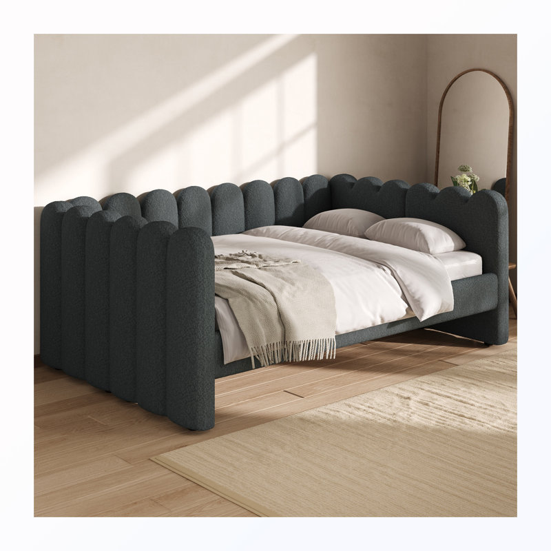 Grand lit de jour rembourré, Dark Grey