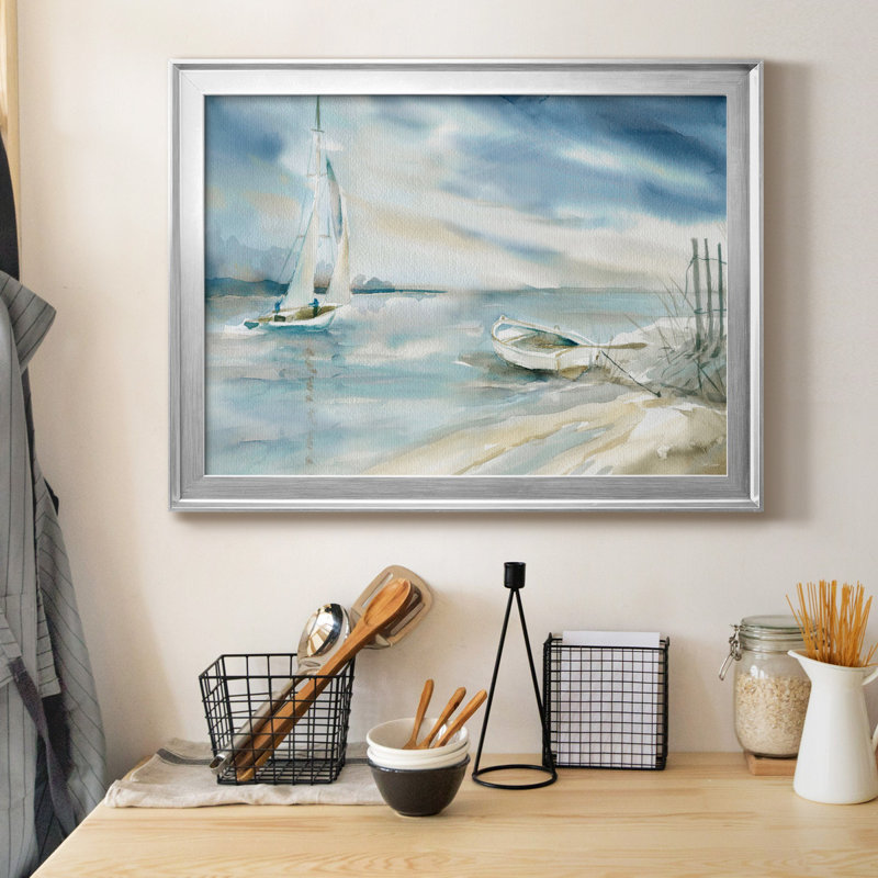 Voile subtile, reproduction encadrée de qualité supérieure - prête à être accrochée, H 18,5 po x l 24,5 po x P 1,5 po