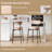 Sherpa Counter Height Bar Stools Set of 3 Modern Upholstered Barstools with Curved Open Back/Round Seat Boucle Comfortable Bar Chairs for Kitchen Island, 24.6 Inch-302599392