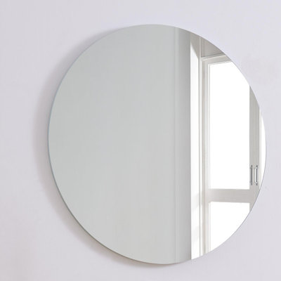 Miroir de salle de bain 80 cm, miroir rond, fixation murale