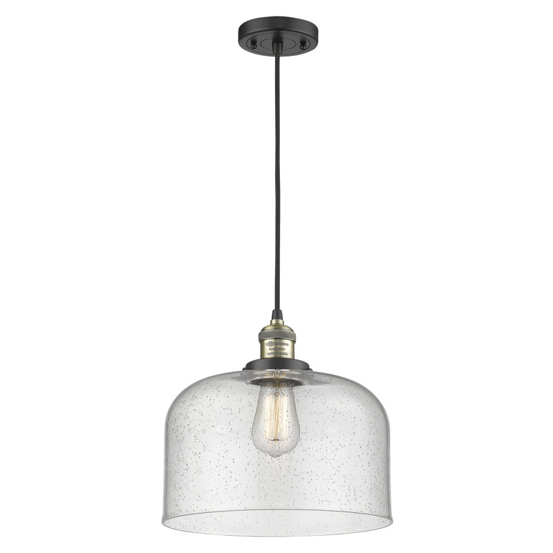 Cedeno 1 - Light Bell Pendant, Black Antique Brass, No Bulb Included, Seedy