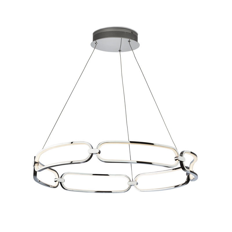 Mercedes 6 - Light LED Geometric Pendant, Silver