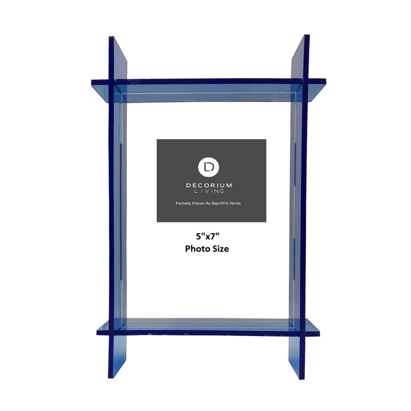 Cadre flottant en plastique néon, Blue, 5 po x 7 po