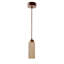 Luminaire de lustre réglable élégant, corps en bois avec capuchon en travertin, 9,8 x 9,8 x 7,1 pouces | Hauteur totale: 9,1 à 60,2 pouces | Finition beige et noyer, convient au salon, à la salle à manger et aux entrées, ampoule non incluse-1572606352-1572606353