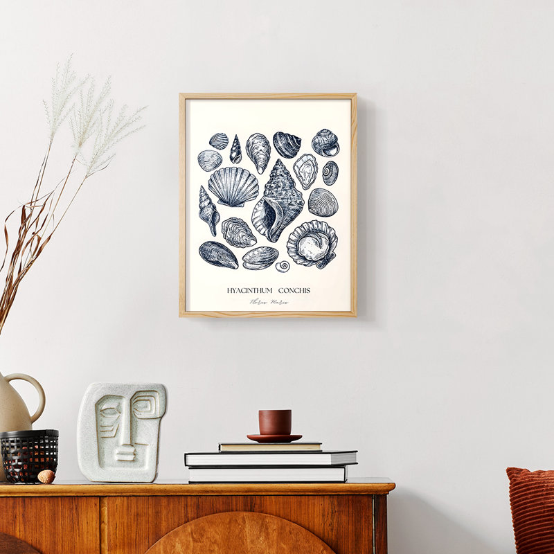 "Vintage Nautical Print", impression encadrée sur toile, H 14 po x l 11 po, Papier encadré naturel