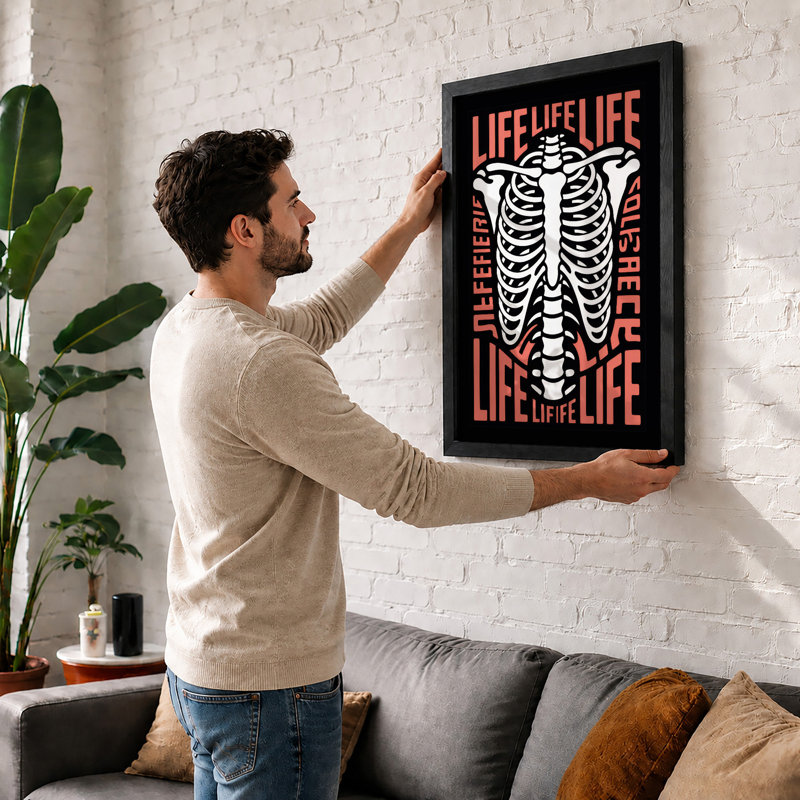 Life and Bones Modern - Framed Print, A1 - 84.1 x 59.4 cm, White