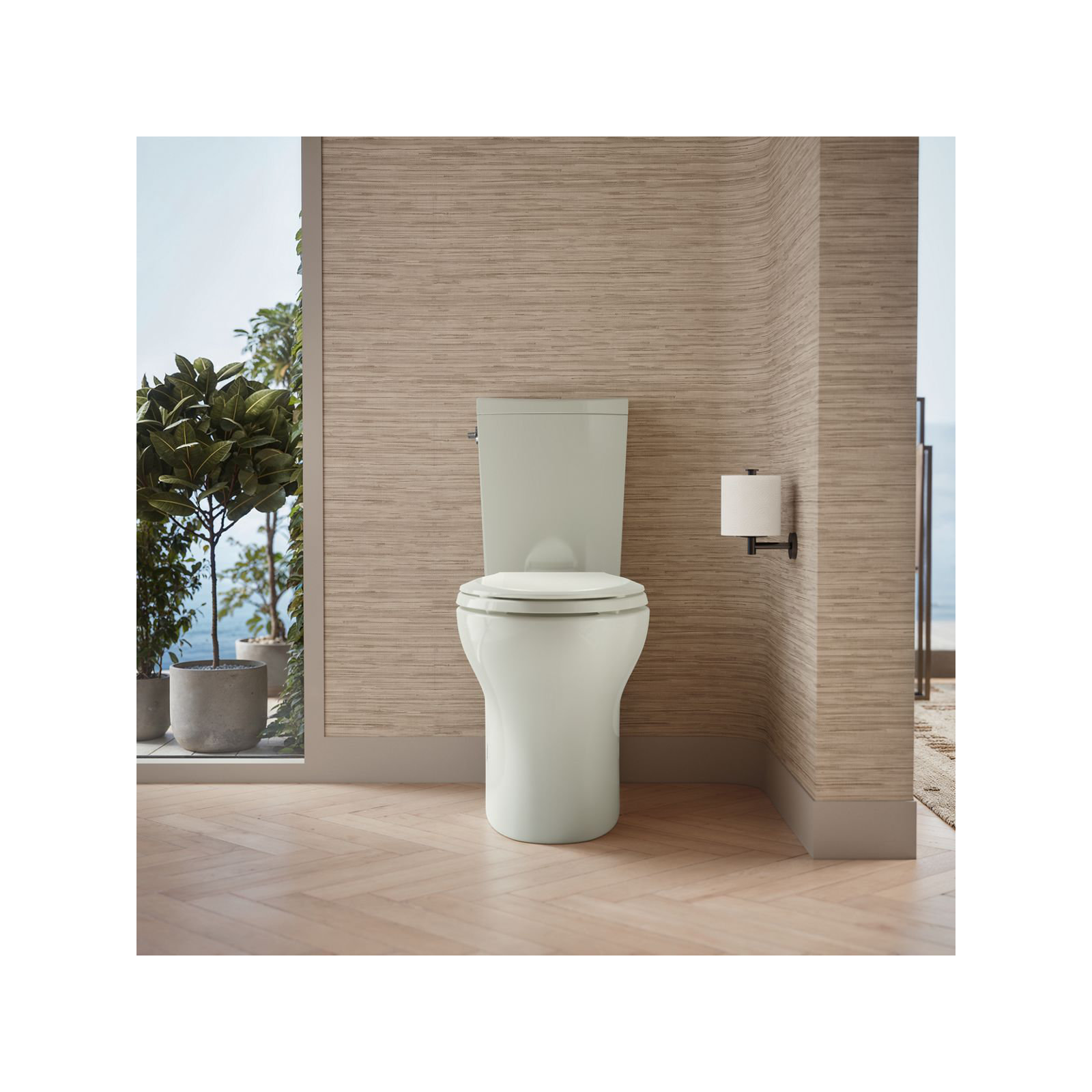 Persuade Comfort Height Elongated Chair Height Toilet Bowl, Dune