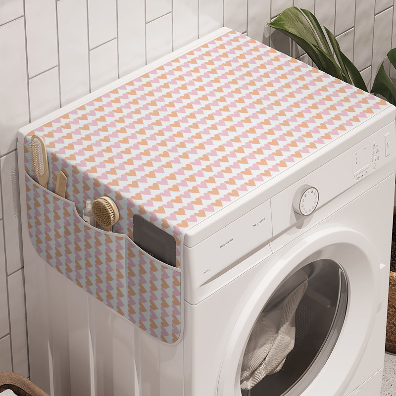 East Urban Home Valentines Washing Machine Organizer Pack of 2 47" x 18.5" Rose Peach and White
