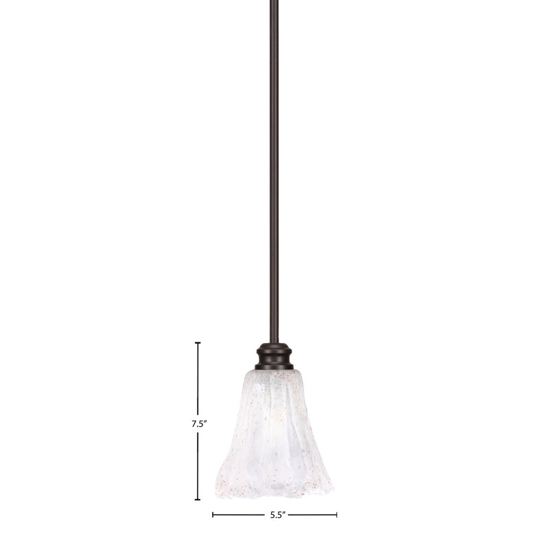 Edge Stem Hung Mini Pendant Shown In Espresso Finish With 5.5" Fluted Italian Ice Glass