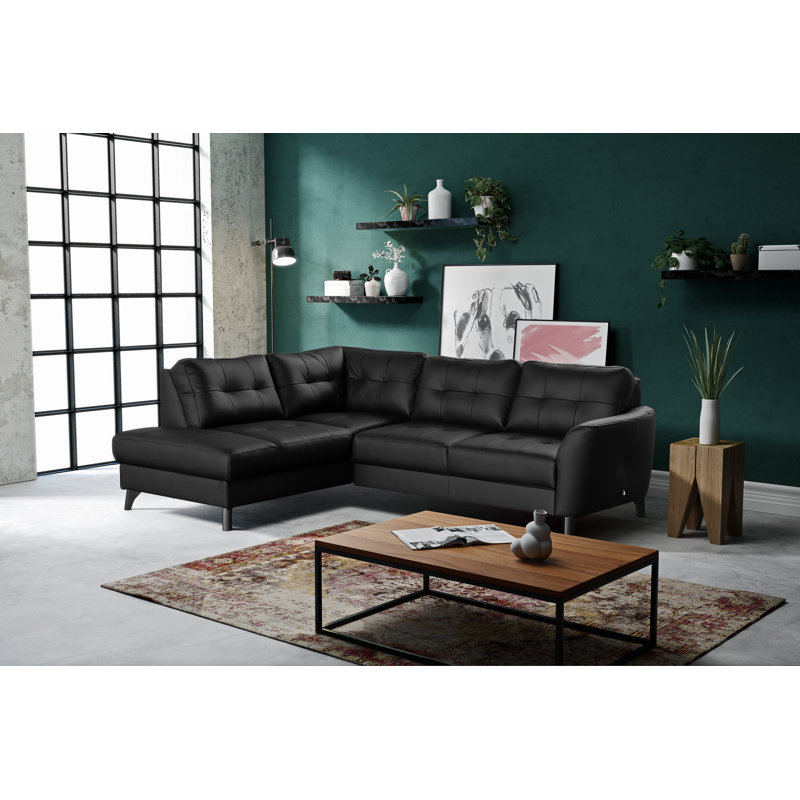 Hunnewell Sleeper Corner Sofa, Left Hand Facing, Black