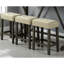 Table rustique 4 pièces - table brune, tabourets beiges, coussins de salle de réception