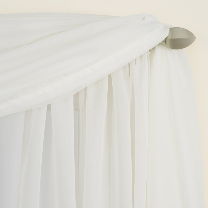Cultrera 100% Polyester Sheer Voile Solid Color Window Scarf , Ivory