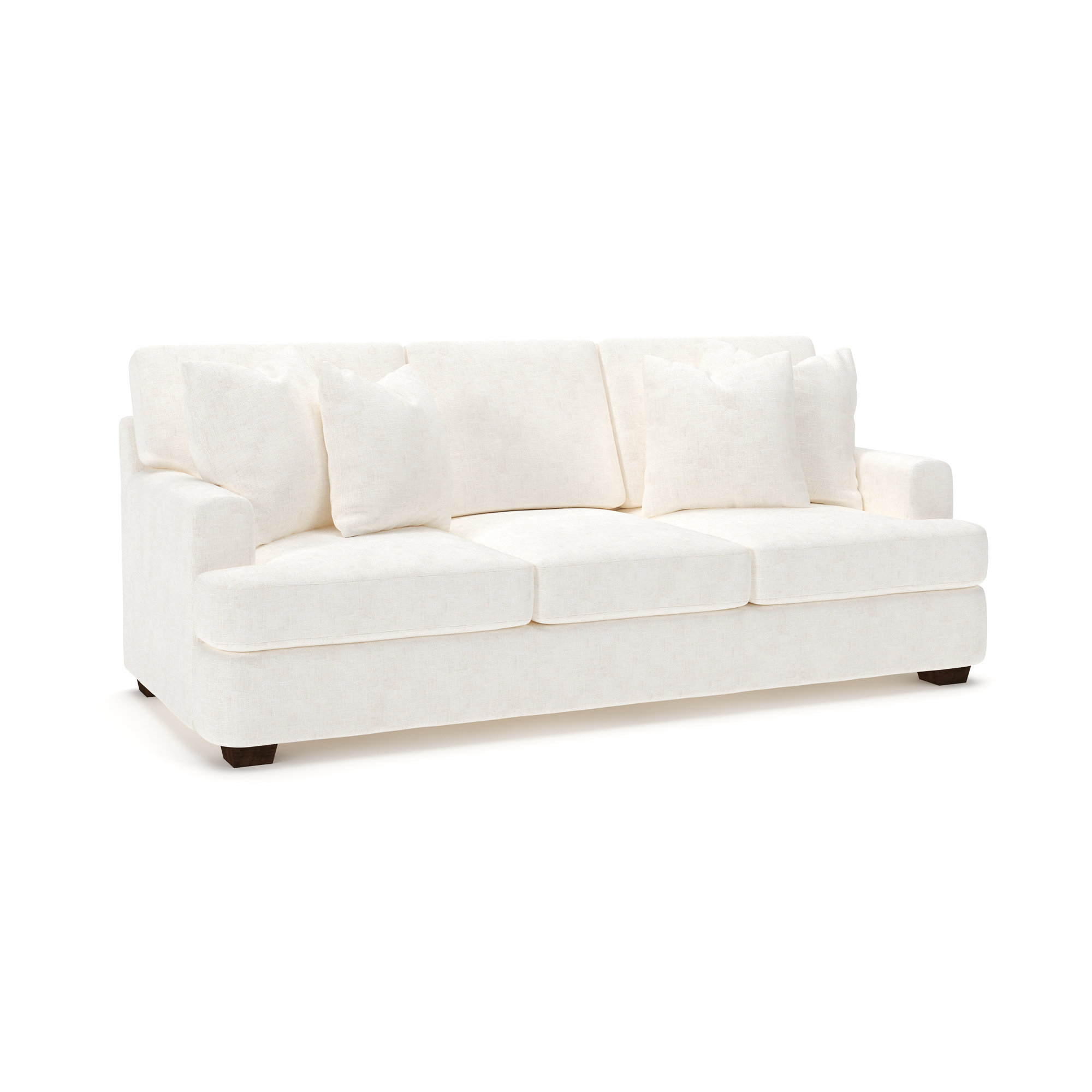 Emilio 90'' Upholstered Sofa, Bevin Natural Linen Blend
