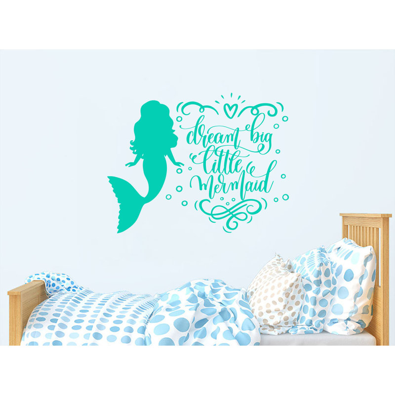 Autocollant mural Dream Big Little Mermaid, Menthe
