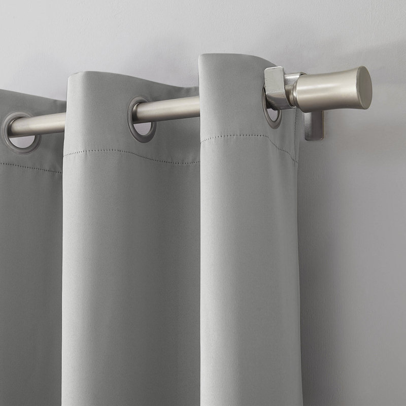 Oslo Theater Grade Extreme 100% Blackout Grommet Curtain Panel, Silver Gray, 52" W x 108" L
