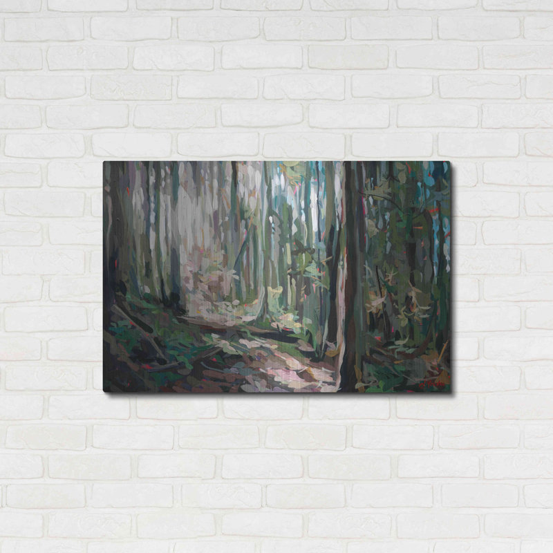 «Forest Light» par Joanne Hastie - peinture sur métal sans cadre, H 24 po x l 36 po x P 0,13 po