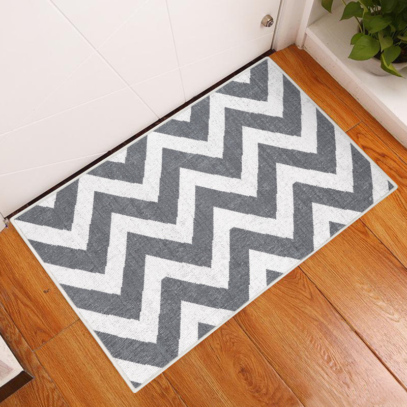 Non-Slip Chevron Indoor Doormat, Gray
