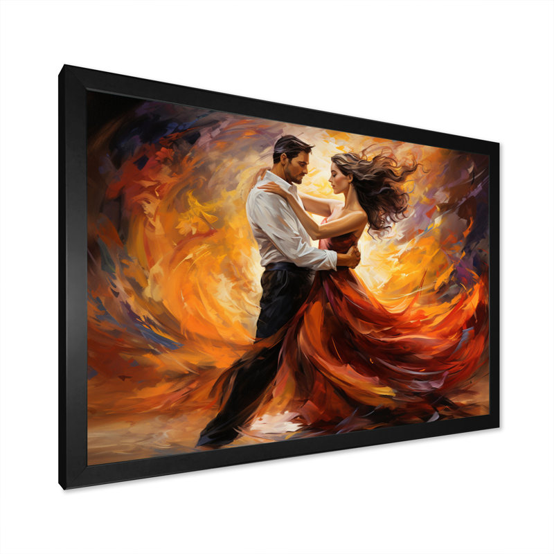 Soulful Dancing II - Dance Wall Art, Black Single Picture Framed, 16" H x 32" W x 1" D