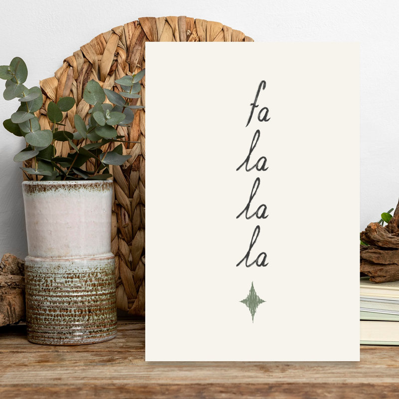 Fa La La Christmas Star Minimalist Abstract Winter Landscape Wall Art Print by Donaugh Austin - Wrapped Canvas Print