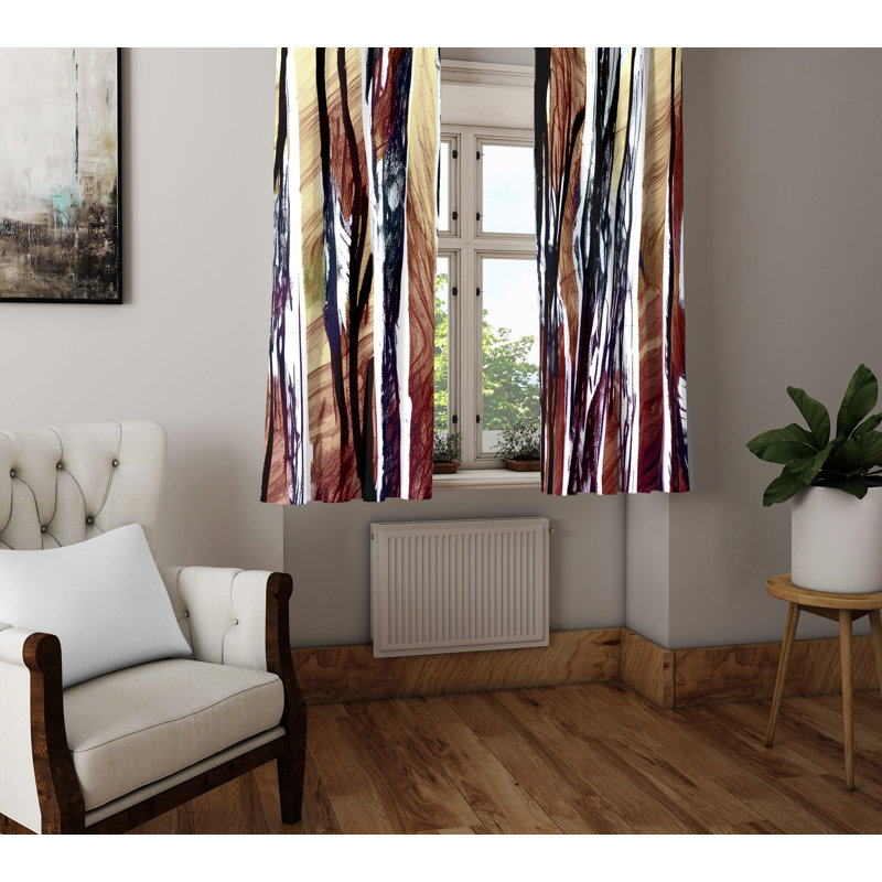 Dircks Semi Sheer Curtain Pair, 20" W x 52" L