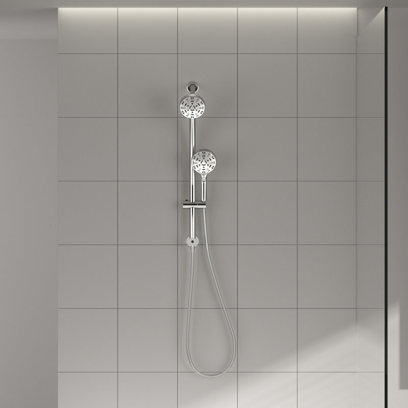 4.7" 8 Spary Settings Rain Multi Function Dual Shower Head, Chrome