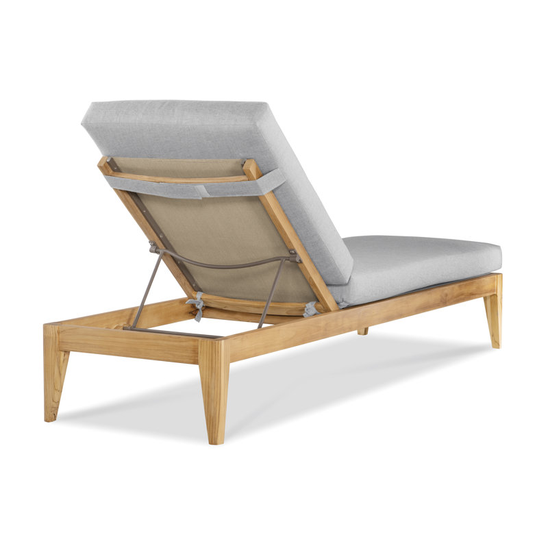Chaise longue en teck Veluna