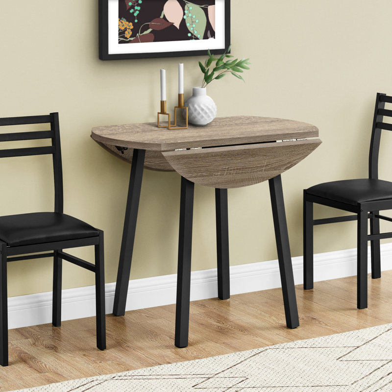 Ensemble de table de salle à manger à abattants contemporain 3 pièces, conception peu encombrante avec chaises rembourrées, idéal pour les petites cuisines et les salles à manger