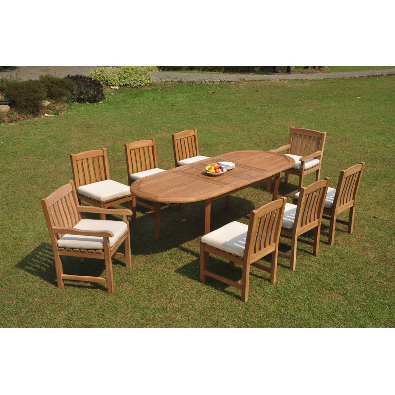 Riverton Outdoor 9 - Piece Teak Dining Set, 8
