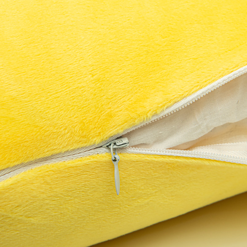 Housse de coussin carré à fermeture à glissière, housse en velours de luxe, très douce - NTBAY, Jaune