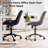 Armless Swivel Office Chair Faux Leather Upholstered Waterproof Desk Chair-589624850