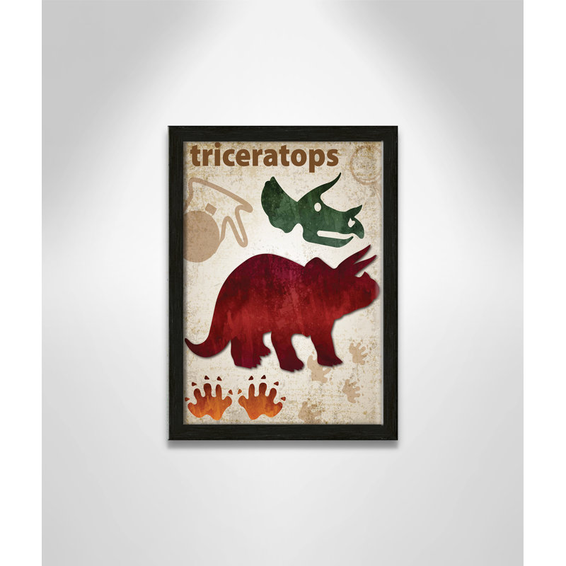 Adhésif décoratif dinosaures-04 ', H 15 po x l 11 po x P 1,1875 po, Cadre boîte à grain de bois noir