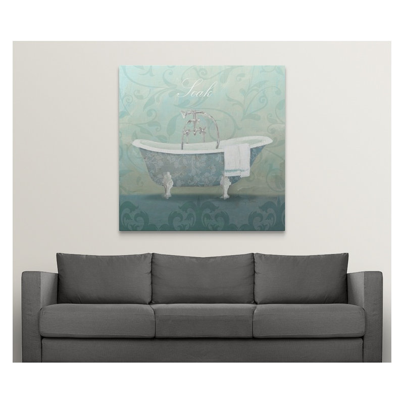 « baignoire » avery tillmon, impression Damask Bath, H 24 po x l 24 po x P 1,5 po, Toile