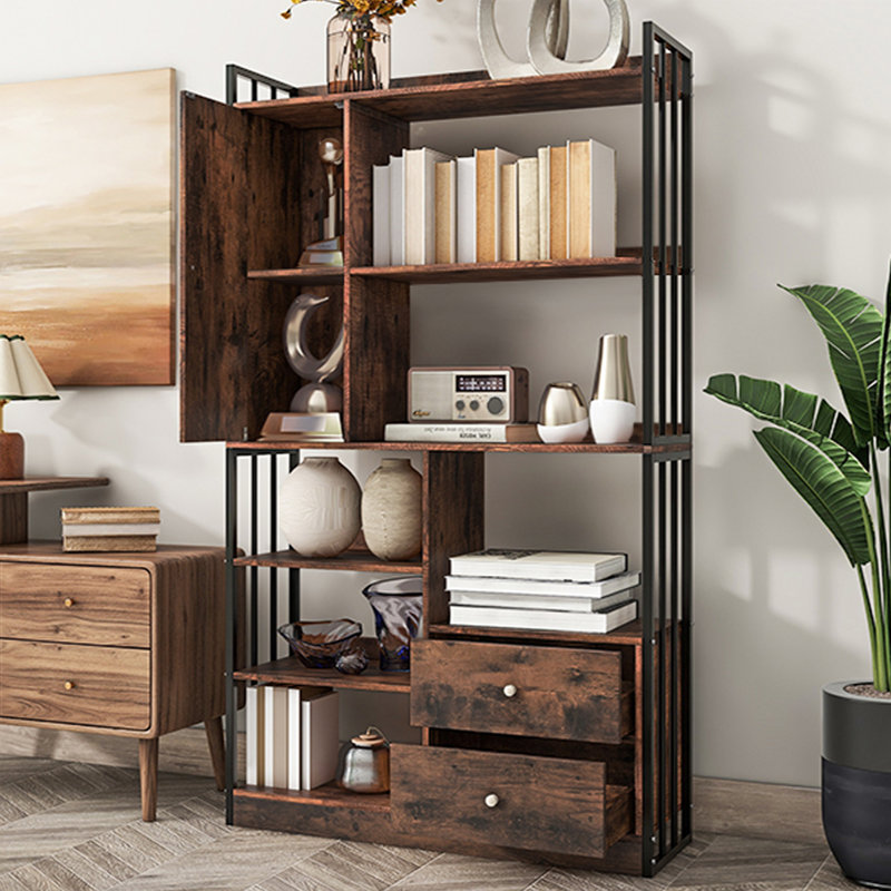 173cm H x 100cm W Bookcase, Black/Brown