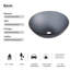 Lavabo de salle de bain vasque circulaire en verre 16,56 po TONWIN-93565394