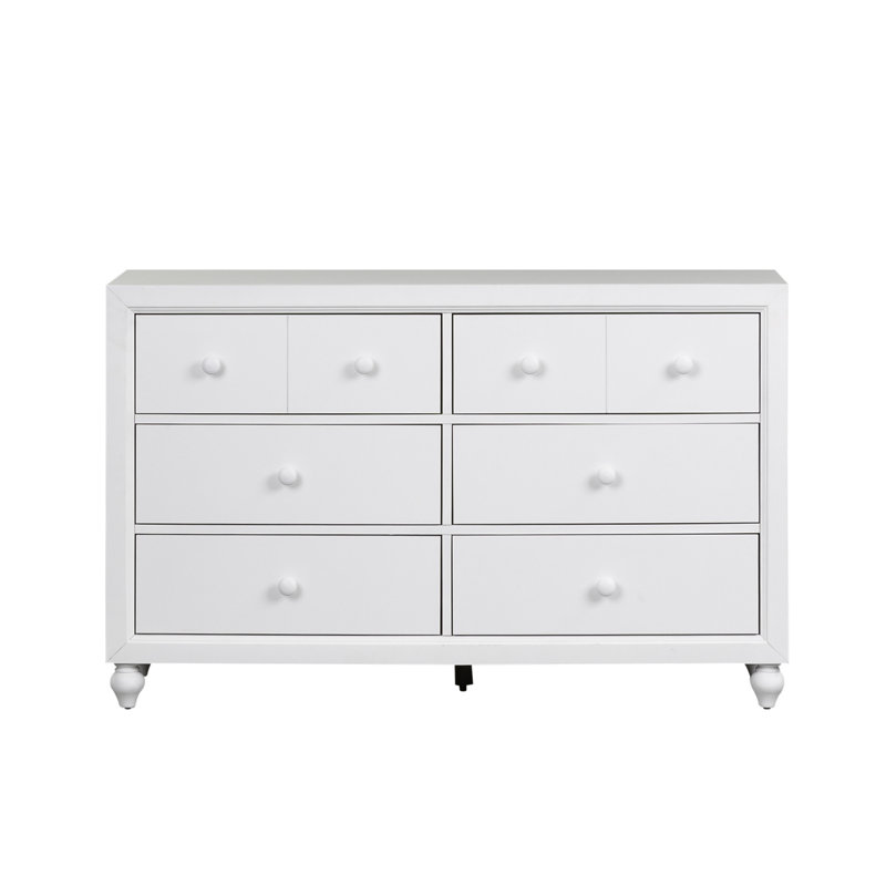 Droskyn 54'' Wide 6 -Drawer Dresser, White