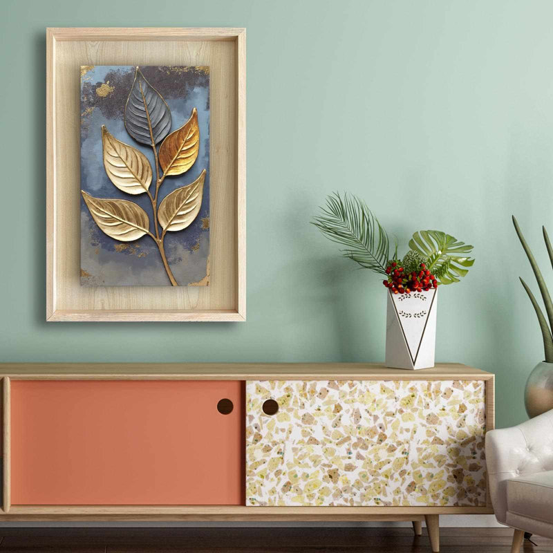 Elegant Framed Decorative Painting, 16.9 x 24.8 inches | 100% Solid Wood Frame (Thickness: 1.2 inches), 100% Maple MDF Background (Thickness: 0.1 inches), UV Printing | Perfect Wall Art for Home & Office Décor
