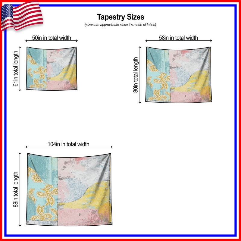 Tapisserie murale Patchwork - Patchwork, H 68 po x l 80 po avec 4 œillets