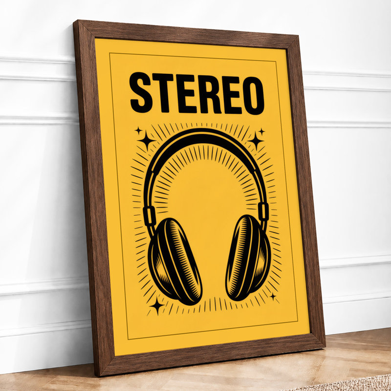 Stereo Sound Bold Retro - Framed Print, Walnut, A4 - 29.7 x 21.0 cm