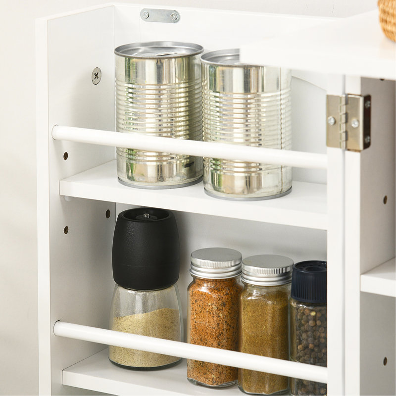 Armoire de cuisine avec étagère à 5 niveaux, 12 étagères à épices