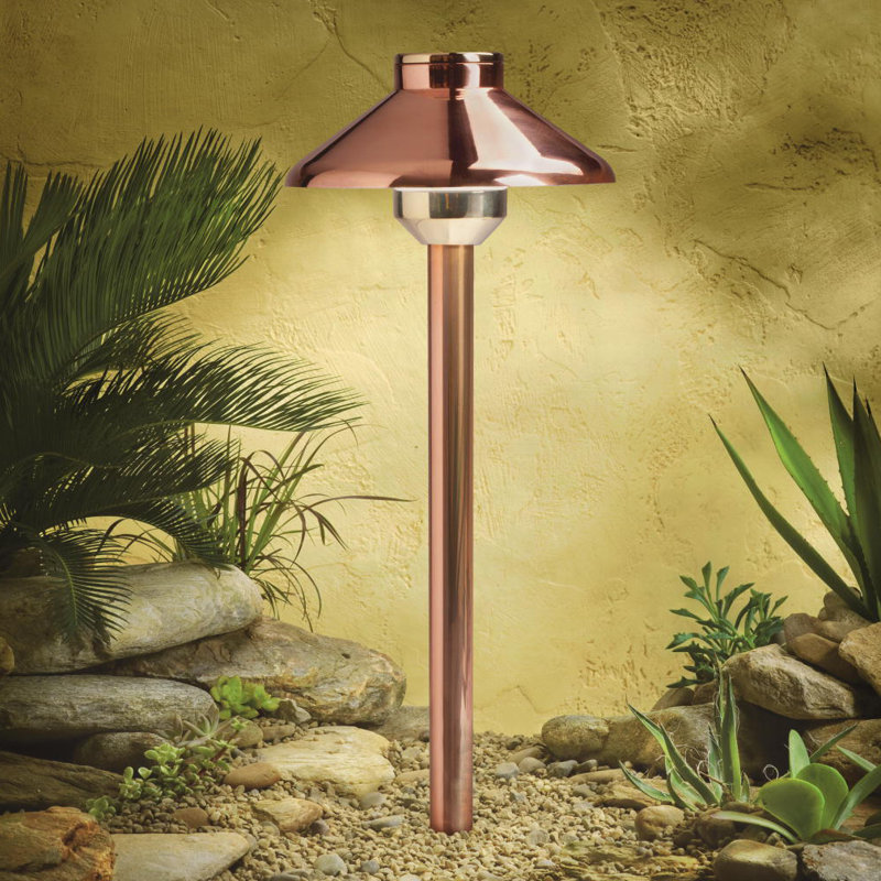 Chil Low Voltage Integrated LED Pathway Light, 15" H x 6.25" W x 6.25" D, 2700K, Centennial Brass