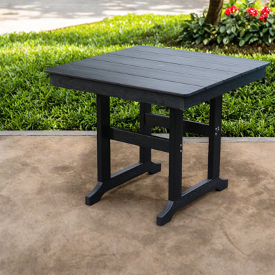Table de patio durable en Hdpe, résistante aux intempéries pour l'extérieur, noir