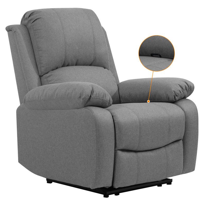 Lafay Fabric Reclining Chair, Light Grey