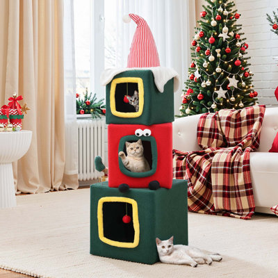 60" Christmas-Themed Cat Tree